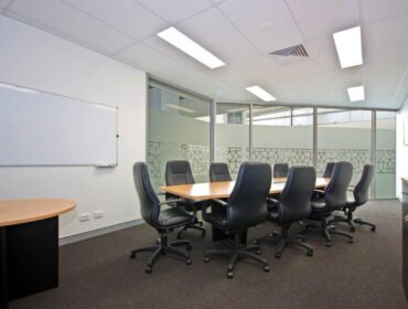 Boardroom with natural light at Ashgrove Serviced Offices