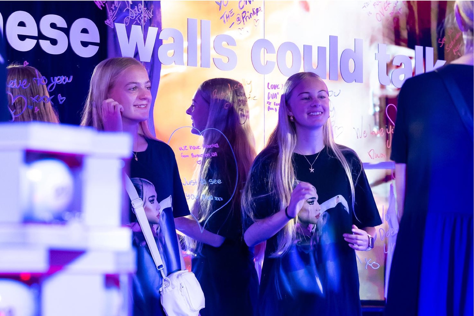 FAN PARTICIPATION - A lyrics booth and a message wall people wrote on