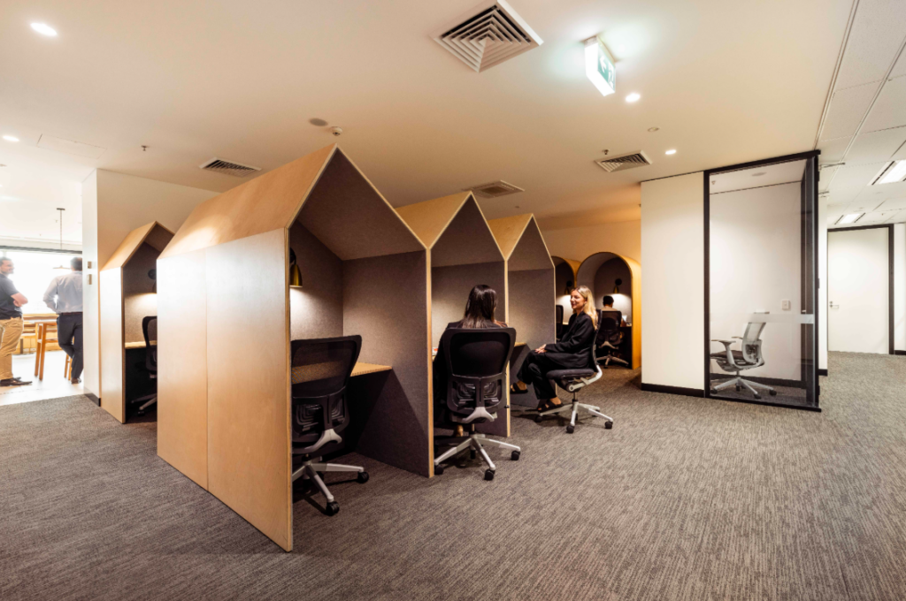 Short-term office space designed for flexible business operations and collaboration