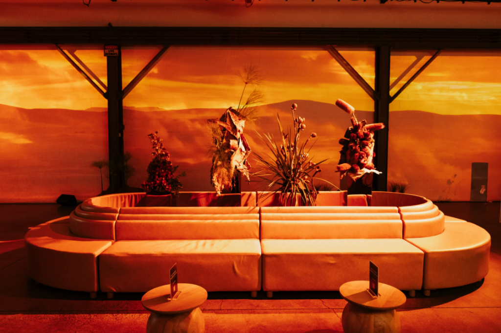 Brand activation spaces supporting interactive marketing experiences and audience engagement