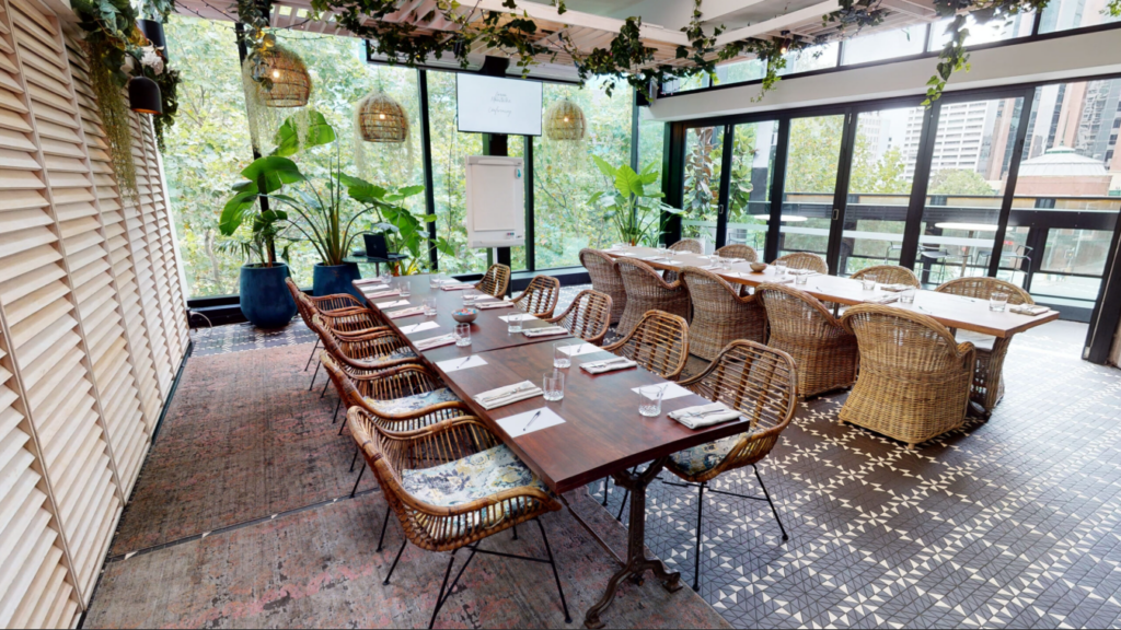 Shared spaces for events supporting collaborative meetings, workshops, and corporate gatherings in a flexible environment