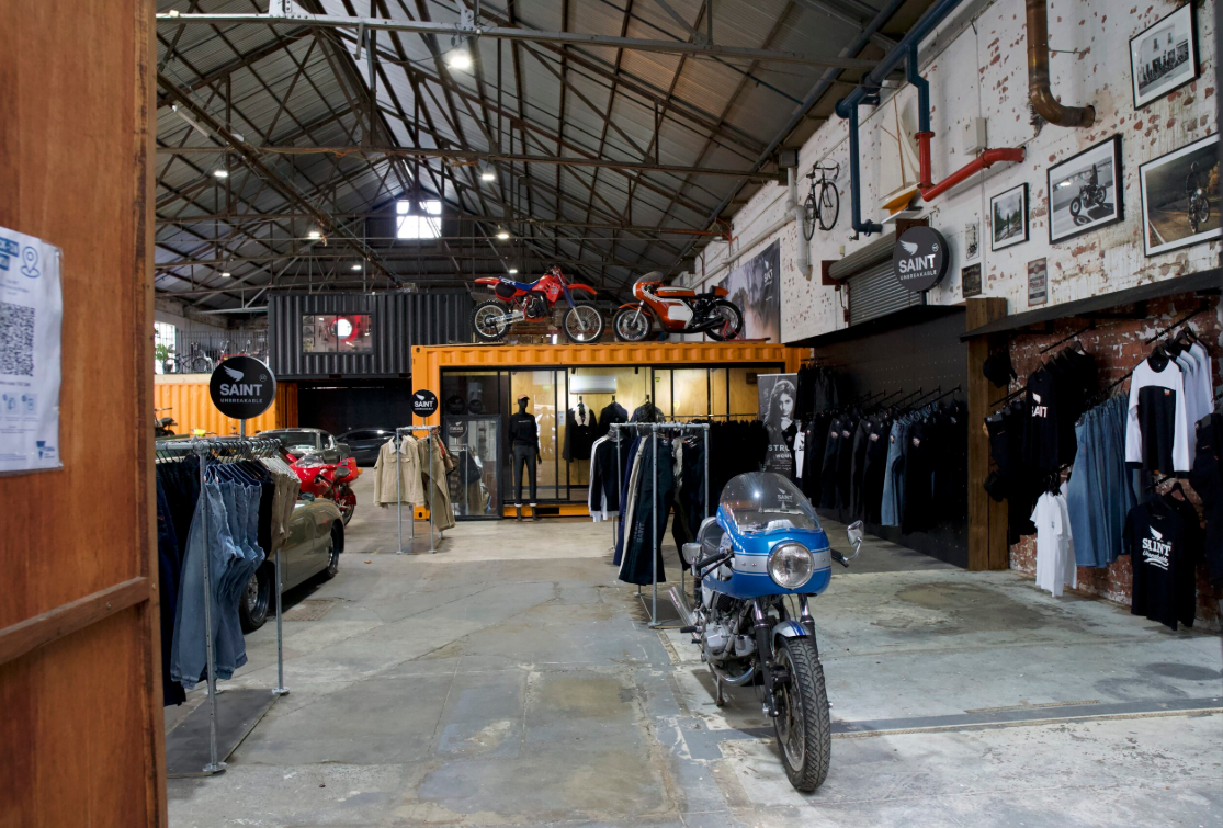 Warehouse interior with high ceilings