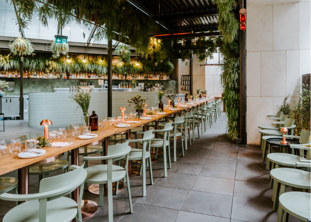Independent shops and cafes along a Melbourne retail precinct