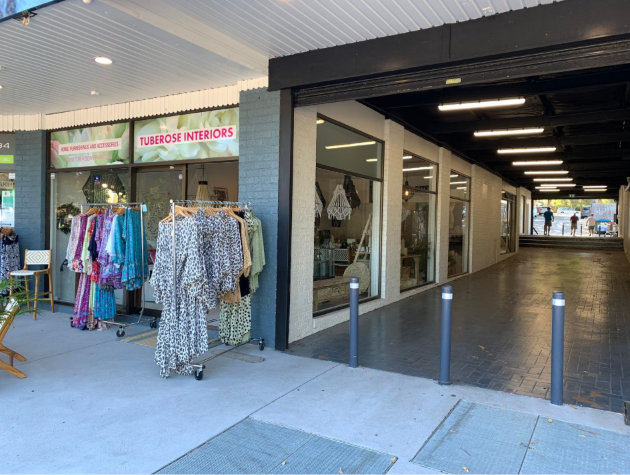 Street-front retail space set up for a brand activation